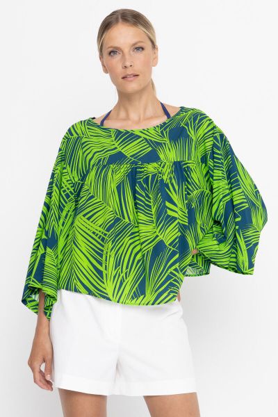 Kimonowa bluzka w liście palmowe