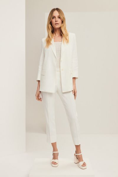 White slim-fit trousers