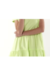 Limonkowa sukienka z krótkim rękawem