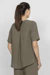 Khaki short-sleeved blouse