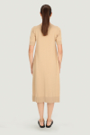Beigefarbenes Strick-Schlauchkleid