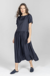 Granatowa sukienka z odcięciem w talii