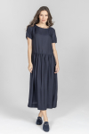 Granatowa sukienka z odcięciem w talii