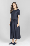 Granatowa sukienka z odcięciem w talii