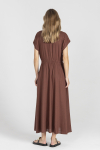 Braunes kurzärmeliges Baumwollkleid