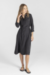 Black dress with silk collar