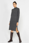  Graphite knitted dress with side slits