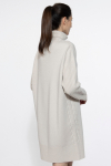 Loose cream knit dress with turtleneck
