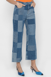 Szerokie, patchworkowe jeansy