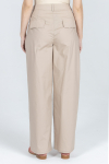 Luźne beżowe spodnie z bawełny
