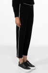 Black trousers with white side stripes