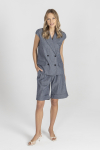 Marineblauer kurzärmeliger Blazer