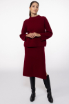 Burgundy knitted skirt