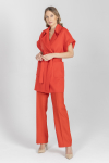 Czerwone eleganckie spodnie z prostą nogawką