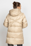  Beige and gold hooded down jacket 