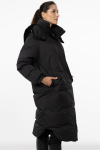 Long black jacket with a hood