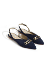 Navy blue slingback ballerinas 