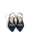 Navy blue slingback ballerinas 