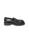 Black moccasins with a thick sole