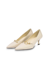 White low-heel pumps