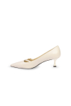 White low-heel pumps