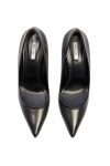 Classic black plain leather stilettos