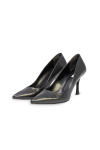 Classic black plain leather stilettos