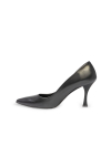 Classic black plain leather stilettos