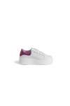 Białe sneakersy z fioletową wstawką