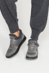  Grey leather sneakers