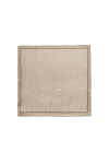 Beige scarf with beige and grey fine print