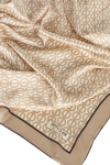 Beige scarf with beige and grey fine print
