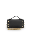 Schwarze kleine Handtasche in Form einer Duffle-Bag