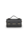 Schwarze kleine Handtasche in Form einer Duffle-Bag