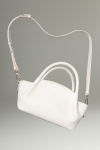 Elegant white bag with attachable strap 