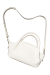 Elegant white bag with attachable strap 