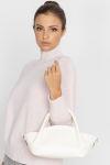 Elegant white bag with attachable strap 