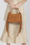 Zamszowa torebka z frędzlami