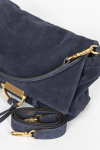 Mała zamszowa granatowa torebka