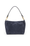 Mała zamszowa granatowa torebka
