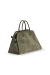 Grüne Wildledertasche