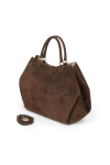 Duża brązowa torba z zamszu