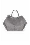 Szara duża zamszowa torba 