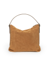Zamszowa duża torba w kolorze kamelowym