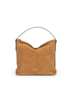 Zamszowa duża torba w kolorze kamelowym