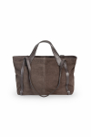 Large brown suede handbag