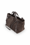 Large brown suede handbag