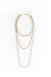 Gold-coloured necklace with artificial pearls