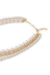 Gold-coloured necklace with artificial pearls