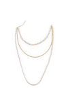 Gold-coloured necklace with artificial pearls